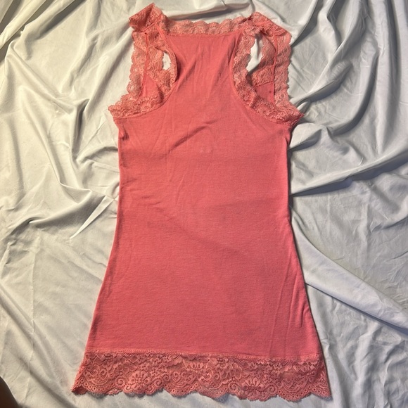 Mission Supply Pink tank top with lace! Size XS but stretchy material! - Picture 3 of 3